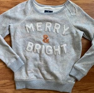 "Merry & Bright" Christmas holiday sweatshirt